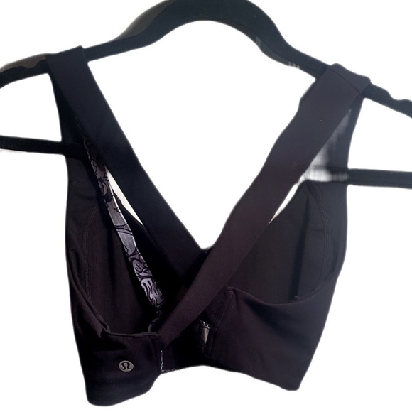 Lululemon Sweat Times Bra Hanakotoba Starlight Black yoga athletic stretch 4 - Picture 3 of 4
